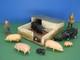 Hugar Britains 1930s Farm Series Rare 100f Pigsty Landgirl Boar Sow Pigs Piglets