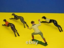 JOHILLCO VINTAGE 1930s LEAD GREYHOUNDS RACING x 3 WITH RARE RACE STARTER