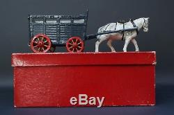 JOHN HILL & Co Pre-war Lead Farm Series #388 CATTLE FLOAT & HORSE Boxed