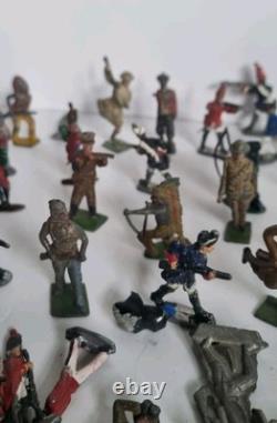 Job Lot Lead & Metal Figures Toy Soldiers Army Indian's Mixed Lot #0001