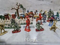 Job Lot Of Vintage Britain's Soldiers Plus Farm Plastic Lead Trees Spaceman