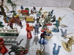 Job Lot Of Vintage Britain's Soldiers Plus Farm Plastic Lead Trees Spaceman