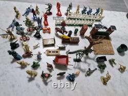 Job Lot Of Vintage Britain's Soldiers Plus Farm Plastic Lead Trees Spaceman