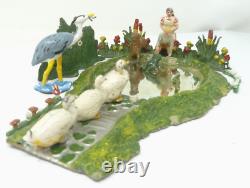 Johillco Lead Pond Diorama With Various Lead Figures