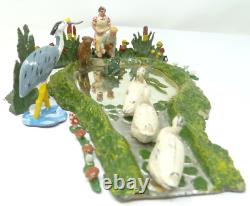 Johillco Lead Pond Diorama With Various Lead Figures