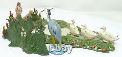 Johillco Lead Pond Diorama With Various Lead Figures