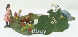 Johillco Lead Pond Diorama With Various Lead Figures