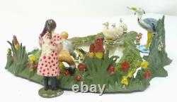 Johillco Lead Pond Diorama With Various Lead Figures