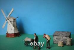 Johillco Vintage Pre-war Lead Windmill Corn Bin Flour Sacks Etc Britains Scale