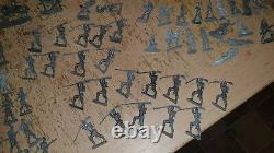 Large Collection Of Vintage Unpainted Lead Soldiers, Horses, Cavalry 257 Pieces