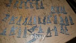 Large Collection Of Vintage Unpainted Lead Soldiers, Horses, Cavalry 257 Pieces