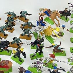 Large Job Lot Of Vintage Britains Deetail Plastic Toy Soldiers Knights WW1 Etc