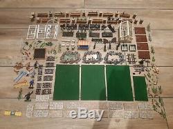 Lot Of Vintage Britains Floral Garden- Wall, Greenhouses, Figures Etc