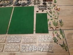 Lot Of Vintage Britains Floral Garden- Wall, Greenhouses, Figures Etc