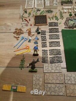 Lot Of Vintage Britains Floral Garden- Wall, Greenhouses, Figures Etc