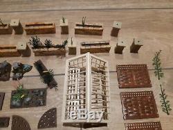 Lot Of Vintage Britains Floral Garden- Wall, Greenhouses, Figures Etc