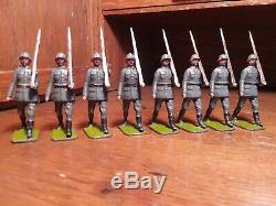 Lot Vintage Britains 8 German Infantry Toy Soldiers Marching RARE
