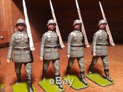 Lot Vintage Britains 8 German Infantry Toy Soldiers Marching RARE