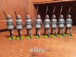 Lot Vintage Britains 8 German Infantry Toy Soldiers Marching RARE