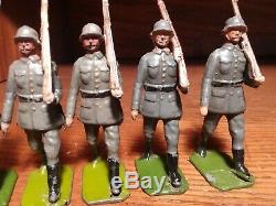 Lot Vintage Britains 8 German Infantry Toy Soldiers Marching RARE