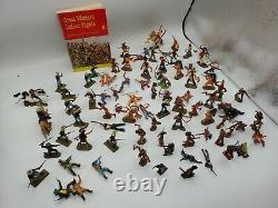Lot of 80+ 1971 Britains Deetail Cowboys Indians Cavalry Figures Western Fighter