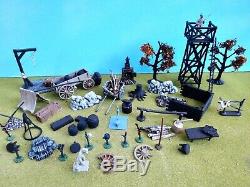 Marx/Britains++ 54mm Civil war Confederate camp custom playset 95 figs ++usedoop