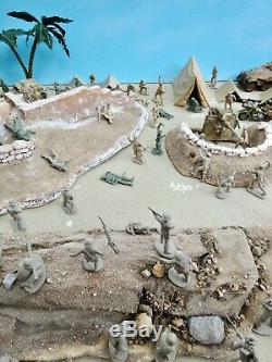 Marx/Britains++ 54mm WW2 Raid on Rommel custom playset 120 figs ++used oop