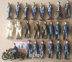 Mint 1950s Britains RAF Pilots and Personnel x 22 + Rare Blue Motorcycle Rider