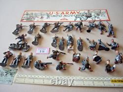 Mint 1950s Metal Hollow-Cast Timpo USA American WW2 Combat GIs x 30 pieces (#18)