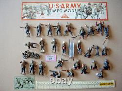 Mint 1950s Metal Hollow-Cast Timpo USA American WW2 Combat GIs x 30 pieces (#18)