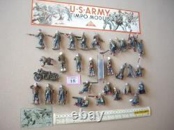 Mint 1950s Metal Hollow-Cast Timpo USA American WW2 Combat GIs x 30 pieces (#18)