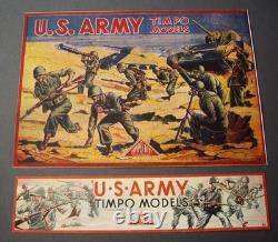 Mint 1950s Metal Hollow-Cast Timpo USA American WW2 Combat GIs x 30 pieces (#18)