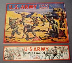 Mint Timpo WW2 USA American GIs. 1950s Hollow-cast Metal Toy Soldiers x 22 (#2)