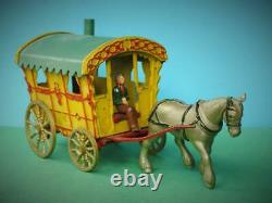 Morestone 1949 Rare Diecast Horse Drawn Gipsy Caravan Set. Excellent