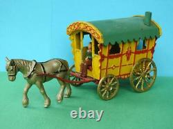 Morestone 1949 Rare Diecast Horse Drawn Gipsy Caravan Set. Excellent