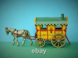 Morestone 1949 Rare Diecast Horse Drawn Gipsy Caravan Set. Excellent