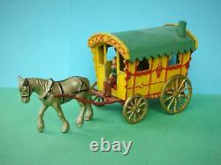 Morestone 1949 Rare Diecast Horse Drawn Gipsy Caravan Set. Excellent