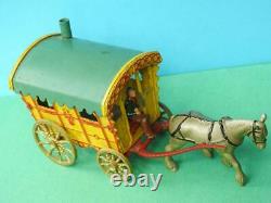 Morestone 1949 Rare Diecast Horse Drawn Gipsy Caravan Set. Excellent