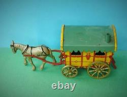 Morestone 1949 Rare Diecast Horse Drawn Gipsy Caravan Set. Excellent