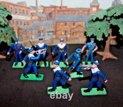 Navy sailors on parade x 8 figures +3 britains marines+2 +6Mounted hussars