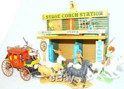 Oehme & Söhne + Britains 132 STAGE COACH & STATION + 6 Deetail WILD WEST COWBOY