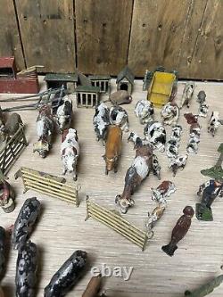 Over 120 Vintage Lead Farm Animals And Figures Britains Crescent Charbens Etc