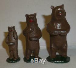 Phillip Segal Vintage Lead Rare Three Bears From Goldilocks Set 1940/50's