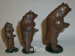Phillip Segal Vintage Lead Rare Three Bears From Goldilocks Set 1940/50's