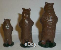 Phillip Segal Vintage Lead Rare Three Bears From Goldilocks Set 1940/50's