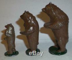 Phillip Segal Vintage Lead Rare Three Bears From Goldilocks Set 1940/50's