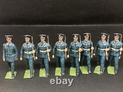 RAF Marching figures By Britains (yellow 156) Officer not RAF but US Marine Corp
