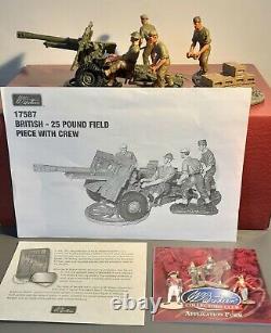 RARE BRITAINS 17587 WWII BRITISH ARTILLARY 25lb FIELD GUN WITH CREW NMIB 2005