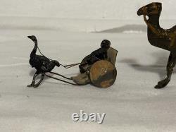 RARE Vintage Britains 123 Bikaner Camel, Rider And Ostrich Pulling Cart Full Set