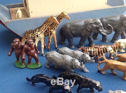 Rare Wendal Wend-al Britains Wooden Lead Animal Noahs Ark C1930